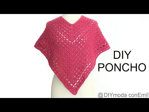 Poncho tejido a crochet para principantes paso a paso