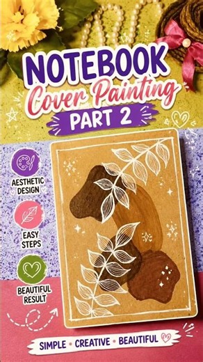 Creative & Easy Journal Cover Painting for Beginners 💖 #handmade #art #diy #ytshorts #diycrafts #yt