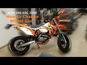 KTM 500 EXC - How to Change Wheel Size / Set Super Moto Wheel Size