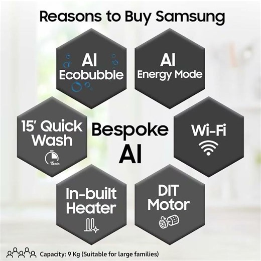 Smarter Laundry Starts with the Samsung 9kg AI EcoBubble Washing