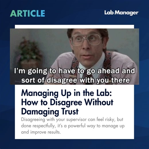 Imagine yelling, “I’m gonna need you to come in on Saturday” — but about lab decisions, not TPS reports. ​ In all seriousness: speaking up in the lab—without burning trust—is an art. ​ This article helps you reframe disagreements, choose your moment, and offer solutions instead of just objections. ​ Want to master the lab version of Office Space diplomacy? Click this: http://bit.ly/46H985k | Lab Manager