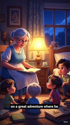 Grandmother Telling a Night Story to Kids | Bedtime Story