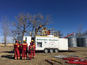 Grain bin rescue training for southern Alberta rural communities