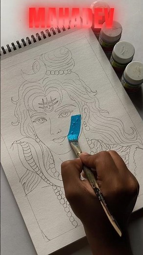 Colouring Mahadev Drawing 🎨| Easy Step by Step Shiva Art Tutorial for Beginners |🙏🖌️ #Art #anime #yt