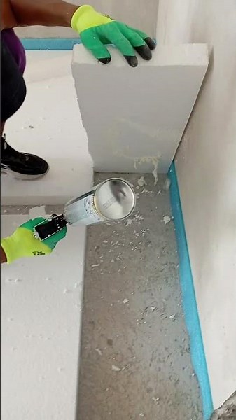 How to install polystyrene foam for floor screed with foam glue