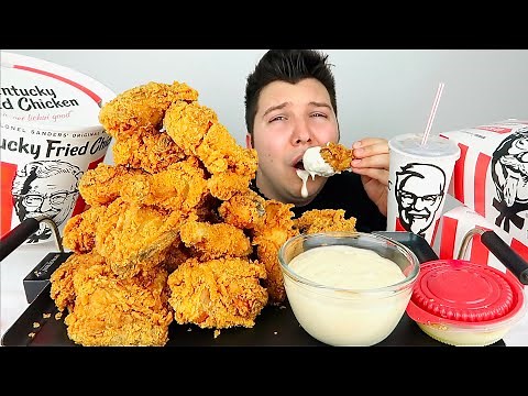 KFC Kentucky Fried Chicken With Alfredo Cheese Sauce • MUKBANG