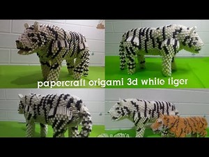 papercraft 3d origami white tiger tutorial