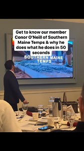 Today, we had the pleasure of hearing from Conor O’Neill with Southern Maine Temps during his 10-minute presentation. Connor’s passion for helping businesses thrive was evident as he shared insights into his work and the impact it has on the local community. His energy and enthusiasm are truly contagious, and it’s clear that he cares deeply about connecting the right people with the right opportunities.Connor brings a tangible, fun energy to our group, making every interaction enjoyable and mean