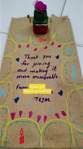 paper bags painting return gift favours birthday party posca sketch pens#reels #returngifts #bag