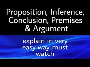 Introduction to logic.lec#2| proposition, inference, conclusion,premises,argument|logic with example
