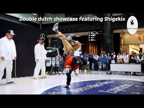 Double dutch tricks showcase featuring Bboy Shigekix