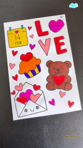 Cute Valentine Poster ❤️🎨 | Easy Kids Valentine Craft
