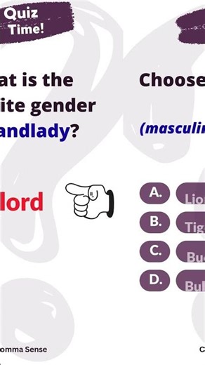 Gender in English Grammar Quiz | Clear your concept on the Noun Genders Quiz