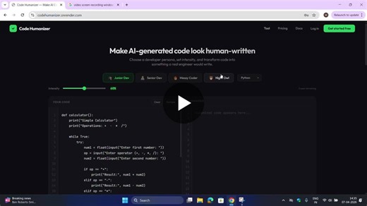 🚀 Introducing Code Humanizer — A SaaS Tool to Transform AI-Generated Code into Human-Written Code I m excited to share a project I ve been building from the ground up: Code Humanizer, a full-stack… | Mayank Tagadiya