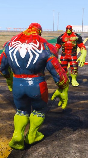 Golden Fight on Instagram: "DEADPOOL + HULK NEXT SPIDERHULK 😲 #shorts #gta5 #spiderman #hulk"