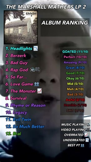 Eminem - The Marshall Mathers LP2 ALBUM RANKING
