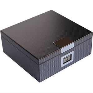 [Hot Item] Handmade Modern Cigar Humidor with Front Digital Hygrometer and Humidifier