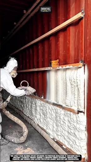 Insulating container walls using Work tool Spray Foam Machine #tool #worktool