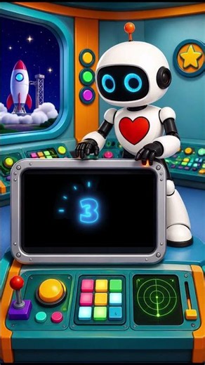 Robot Count Down to Rocket Blastoff! #countdown #shorts
