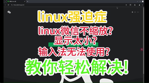 linux强迫症2：linux微信不缩放，显示太小，无法使用fcitx5的问题