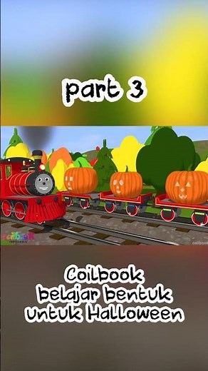 🎃 WITH SHAWN THE TRAIN LEARNING HALLOWEEN SHAPES PART 3 #coilbookindonesia #animation #shorts