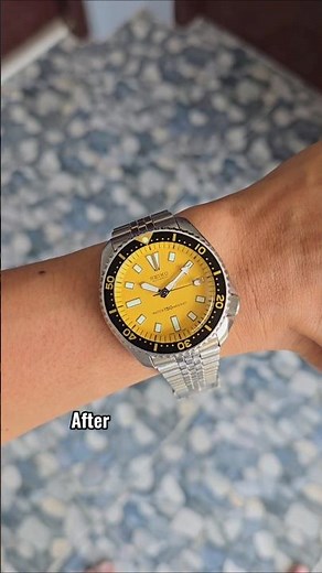 Original Pre-owned Seiko 7002 Diver Classic Yellow Dial Automatic Watch