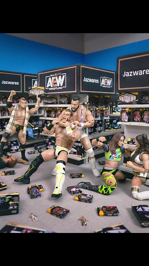 I built this toy store diorama in partnership with @jazwares to showcase their AEW Unrivaled series action figures! @allelitewrestling #sponsored #AEW #allelite #jazwares