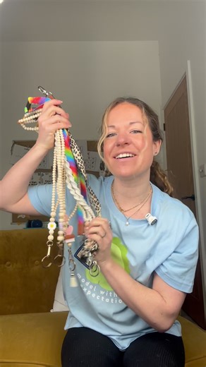 Breakaway lanyards are a fantastic way to ensure you have everything you need on you at all times for every eventuality. We go breakaway to ensure adult safety. The clasp pops open if pulled or caught. We have so many cute designs to choose from, including fabric, wooden beads and macrame. #specialeducationteacher #classroomsetup #autismteacher #senteacher #spedteacher #alternativeprovision #homeschool #autismmom #sensory #senco #teacchmethod