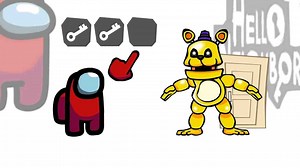 Mini Crewmate Kills Hello Neighbor Fredbear Mod Characters | Among Us