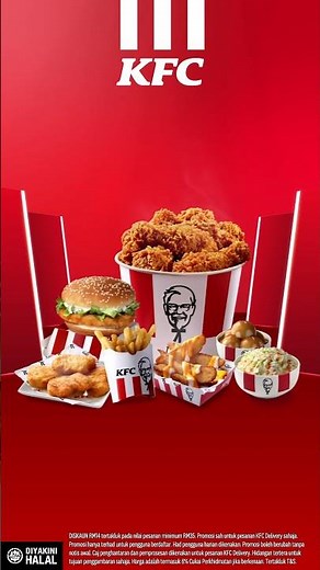 Order KFC delivery dan enjoy RM14* off only thru KFC App!