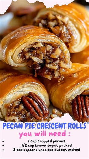 Pecan Pie Crescent Rolls Golden Pecan Pie Crescent Rolls with Caramel Drizzle Recipe Ingredients: 1 (8-count) can refrigerated crescent roll dough 1 cup chopped pecans 1/2 cup brown sugar, packed 3 tablespoons unsalted butter, melted 1 teaspoon vanilla extract 1 teaspoon ground cinnamon Pinch of salt 1/4 cup corn syrup or maple syrup Optional: caramel sauce and powdered sugar for topping Directions: Preheat your oven to 375°F (190°C) and line a baking sheet with parchment paper. In a medium bowl