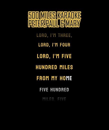 500 MILES KARAOKE SHORT #karaoke #500miles #peterpaulandmary