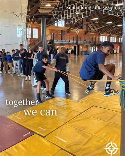 With teambuilding, we can achieve anything! Come team build with us at Base Camp! Register at: explorebasecamp.org | Northern Star Base Camp