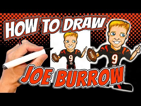 How to Draw Joe Burrow for Kids - Cincinnati Bengals NFL Football Player