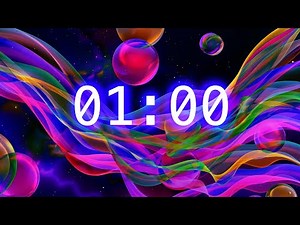 1-Minute Abstract Classroom Timer | Color Flow Countdown for Focus and Relaxation