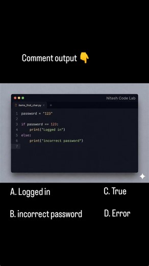 using if else string python code #python #programming