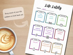 Life Lately Journal Page - PRINTABLE Journal Page - Monthly Highlights - Currently in Life - Life Update - Monthly Tracker - Habit Tracker - Etsy