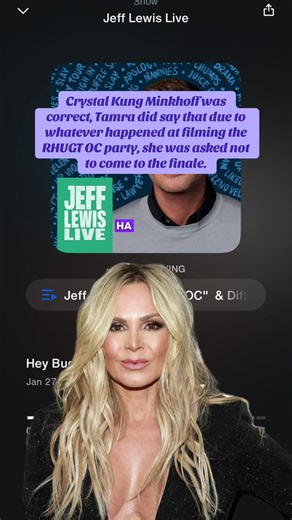 I had listened to this interview and completely missed Tamra saying this, I had to go back and relisten. 📸: People 🎧: Jeff Lewis Live, January 27, 2026 #fyp #bravo #bravotv #peacock