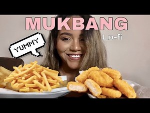 Arabic ASMR lo-fi | Mukbang eating nuggets & fries 🍟 | اي اس ام ار | اصوات اكل