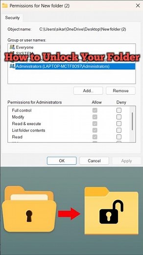 how to unlock your folder in windows 11 | unlock files #shorts #lock #unlock #folder #trending