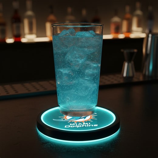 🏈✨ Light up your fan cave with your favorite team!With vibrant LED lights and team logos, these coasters are a must-have ⚡Bills, Dolphins, Patriots – represent your crew in every sip! 🍺🎇 | Lulu's find