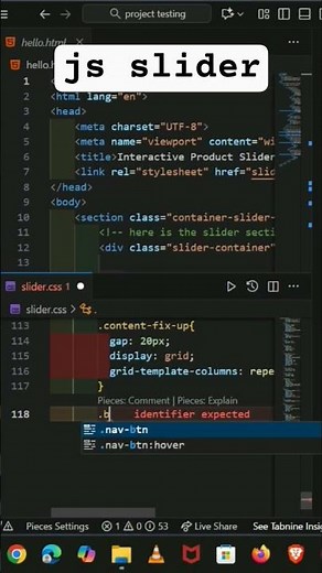 How to Make a Cool JS Slider in Minutes #coding #shorts #shortvideo