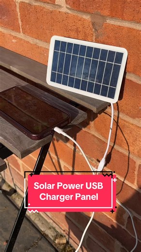 Solar Power USB Charger Panel with Versatile Use for Traveling and Camping, Hiking, Festivals. For emergencies when you have no access to a power outlet. #solarpower #solarpanel #dealdrops #solarpowercharger #tiktokmademebuylt