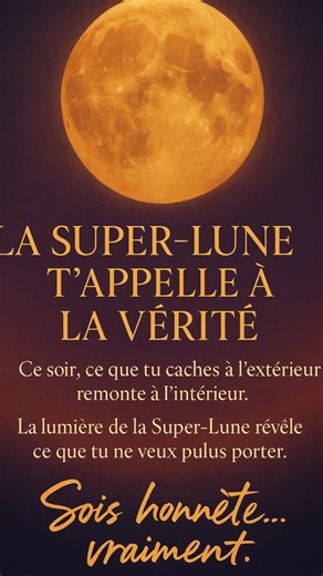 Ce soir, la Super-Lune éclaire ce que tu ne veux plus porter. Les vérités que tu caches. Les émotions que tu retiens. Les décisions que tu repousses. Cette pleine lune ne te bouscule pas pour rien : elle te montre ce que ton âme essaye de te dire depuis longtemps. Tu veux comprendre ce que ça réveille en toi ? Tu veux mettre des mots, de la clarté, un sens ? 👉 Réserve ta guidance ou ton soin énergétique. On décode tout ensemble. Tu ne traverses pas ce passage seul·e. @Oracles_et_cie_medium 🔮 C