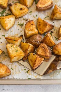 30K views · 404 reactions | These Roasted Red Potatoes are the best easy and versatile side dish! Chunks of red potato are tossed in parmesan, garlic, and a couple simple seasonings. They’re tender and creamy in the middle with a perfectly crispy exterior. Recipe: https://www.thereciperebel.com/roasted-red-potatoes/ | The Recipe Rebel | Facebook