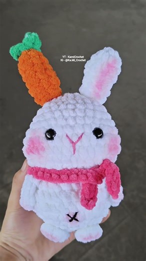Cute bunny with carrot ear🥕🐰..Shall I make tutorial ??🤔 #cutebunny #crochet #cute #handmade