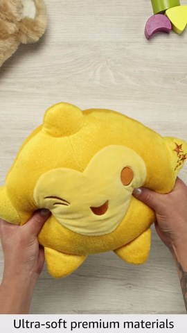 Just Play Disney Wish Hug & Wish Star 10-Inch Glowing Plush Star, Soothing Night Light, Officially Licensed Kids Toys for Ages 3 Up