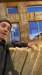 It takes a bit for the sheep’s wool insulation to expand but as you can see it definitely does! Even when we installed them in the wall without letting them sit out for a bit to fluff up, the still expanded perfectly in the wall cavity. #sheepwoolinsulation #offgrid #construction #building #homeinsulation | The Pastured Homestead