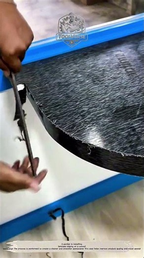 Edge Lamination Installation – Refining the Finish on a Curved Table Edge