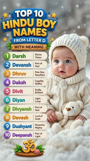 Letter D Baby Boy Names | Hindu Baby Names | Baby Names | #shorts